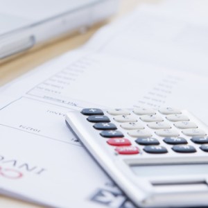 Calculator and financial papers