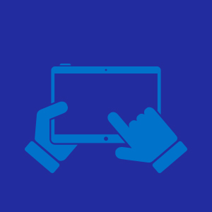 illustration of hands holding tablet